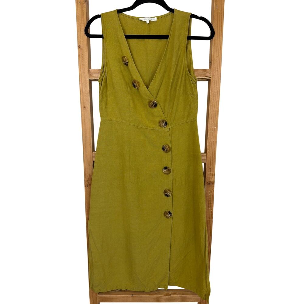 étophe studios Green Sleeveless Button-Up Midi Dress Size M